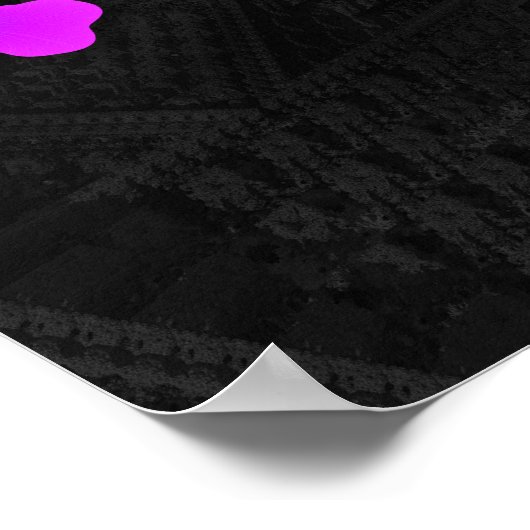 Lila Fraktal mit 3D-Fraktal-Hintergrund Poster (Ecke)