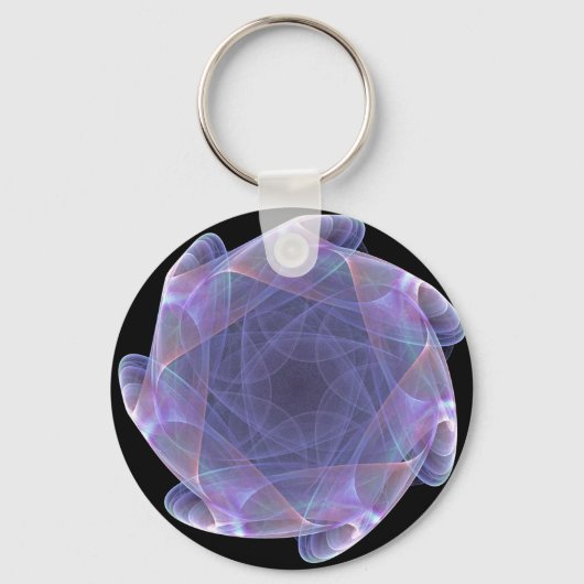 lila Fraktal Schlüsselanhänger (Vorderseite)