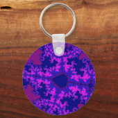 Lila Fraktal Splash Schlüsselanhänger (Vorderseite)