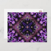 Lila Fraktal-Tapestkarte Postkarte (Vorne/Hinten)