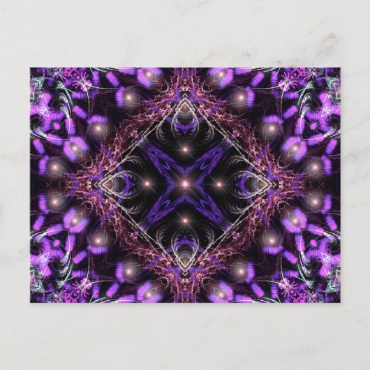 Lila Fraktal-Tapestkarte Postkarte (Vorderseite)
