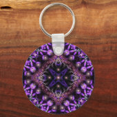 Lila Fraktal Tapestry Schlüsselanhänger (Vorderseite)