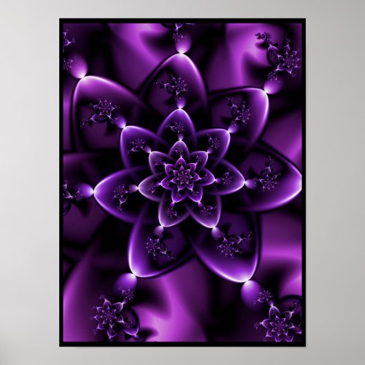 Lila Fraktale Rose Poster (Vorne)