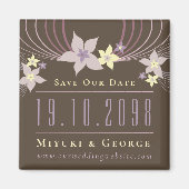 Lila Frangipani Wedding Save the Date Magnet (Vorne)