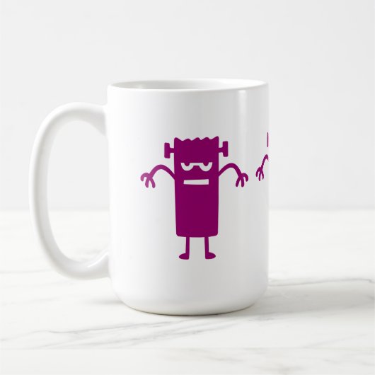 Lila Frankenstein Halloween Clip Art Coffee Tasse (Links)