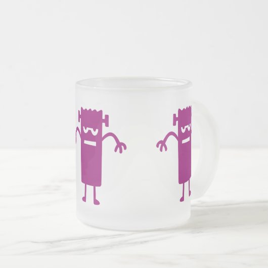 Lila Frankenstein Halloween Clip Art Coffee Tasse (VorderseiteRechts)