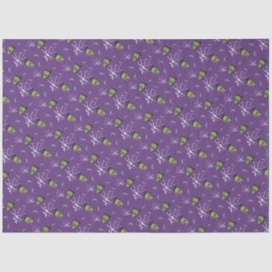 💜 Lila Frankenstein-Tissue Paper 💀 🎃 Seidenpapier (Vorderseite)