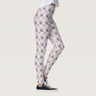 Lila französische Country Toile Fleurie Butterflie Leggings