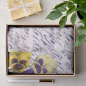 Lila französische Script-Pansy-Blume Vintag Seidenpapier (Geschenk)