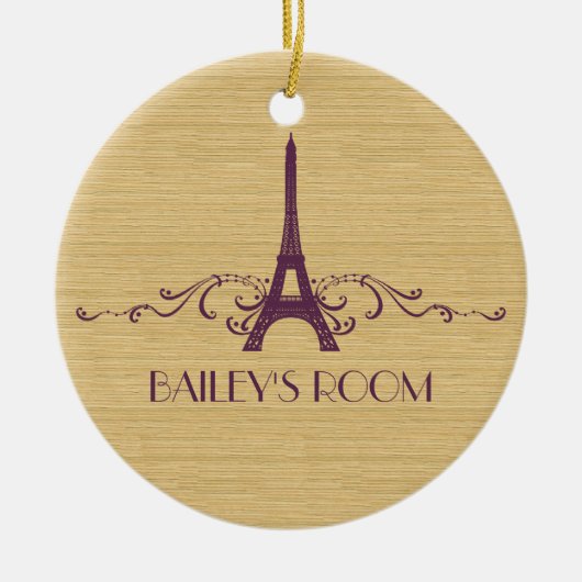 Lila französischer Blüh Keramik Ornament (Vorne)