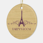 Lila französischer Blüh Keramik Ornament (Links)