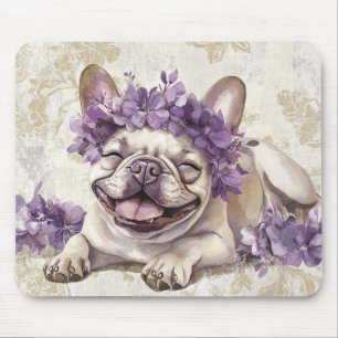 Lila französischer Bulldog Lover Mouse Pad Mousepad
