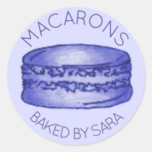 Lila französisches Macaron-Cookie, von selbst geba Runder Aufkleber