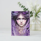 Lila Frau Postkarte (Stehend Vorderseite)