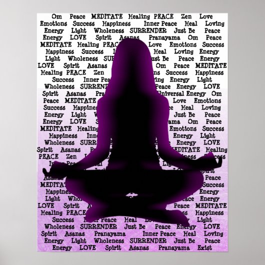 Lila Frau vermittelt Yoga-Poster Poster (Vorne)