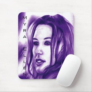 Lila Frauenporträt Originalkunst Mousepad