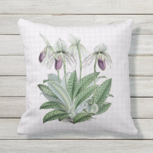 Lila Frauenschuh Orchideen-Kissen im Freien16x16 Kissen Für Draußen