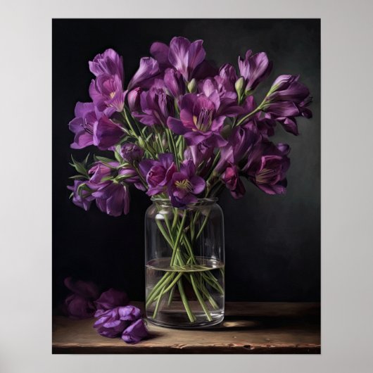 Lila Freesia Blume Art Print Poster (Vorne)