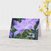 Lila Freesia Blume Garden Sympathie Card Karte (Gelbe Blume)
