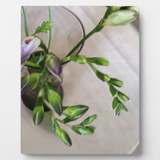 lila Freesia-Knospen Fotoplatte (Vorderseite)