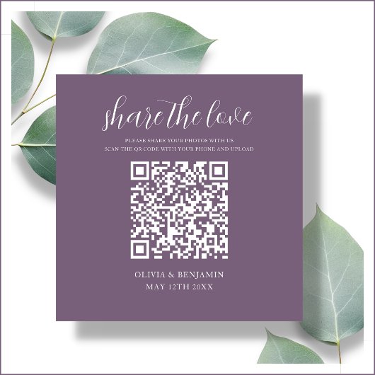 Lila | Freigabe der Liebe QR Code Begleitkarte