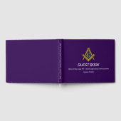Lila Freimaurer Mauerwerk Platz und Kompass Gästebuch (Voll)