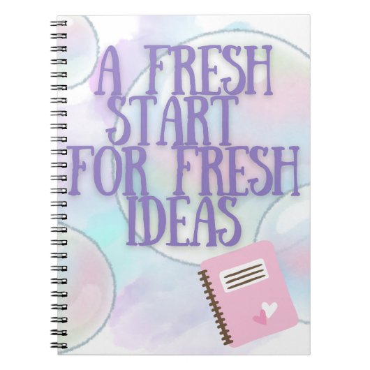 Lila Fresh Start Notebook für Writer Notizblock (Vorderseite)