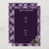 Lila Frettchen Einladung (Vorne/Hinten)