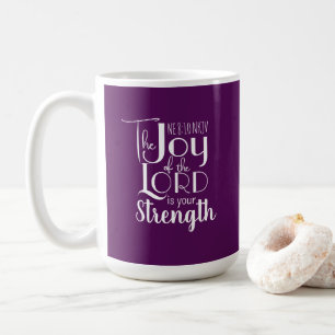 Lila Freude des Herrn Christliches Bibelvers Süß Kaffeetasse
