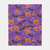 Lila Freude Niedlich und gemütlich Halloween-Thema Fleecedecke (Vorderseite)