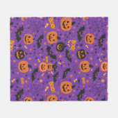 Lila Freude Niedlich und gemütlich Halloween-Thema Fleecedecke (Vorderseite (Horizontal))