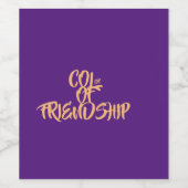 LILA FREUNDSCHAFT UND ELEGANTE WEINFLASCHE WEINETIKETT (Einzelnes Label)