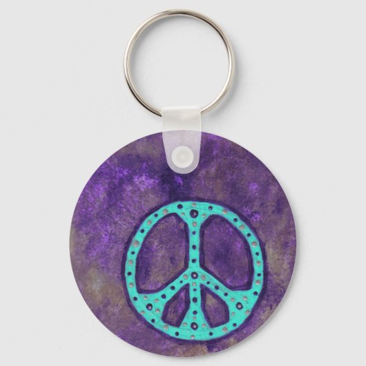 Lila Frieden Schlüsselanhänger (Vorderseite)
