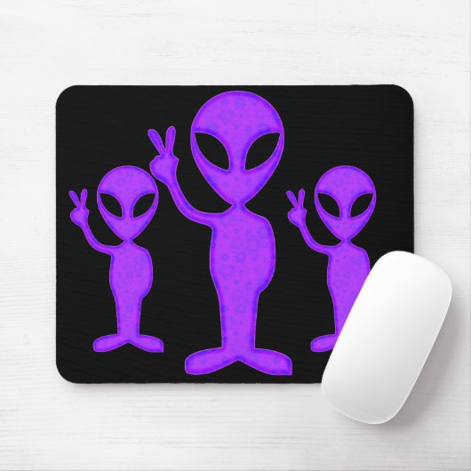 Lila Friedensalien Mousepad (Mit Mouse)