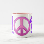 Lila Friedensalien Zweifarbige Tasse (Mittel)