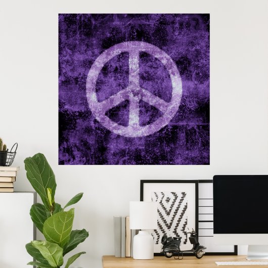Lila Friedensschildkplakat Poster (Heimbüro)