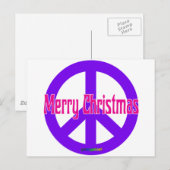 Lila Friedenssymbol Postkarte (Vorne/Hinten)