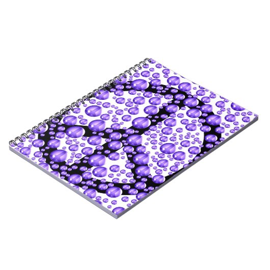 Lila Friedenszeichen-Blasen Notizblock (Linke Seite)