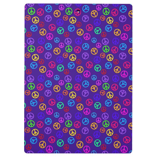 Lila Friedenszeichen, eine Hippie-Zwischenablage Klemmbrett (Rückseite)