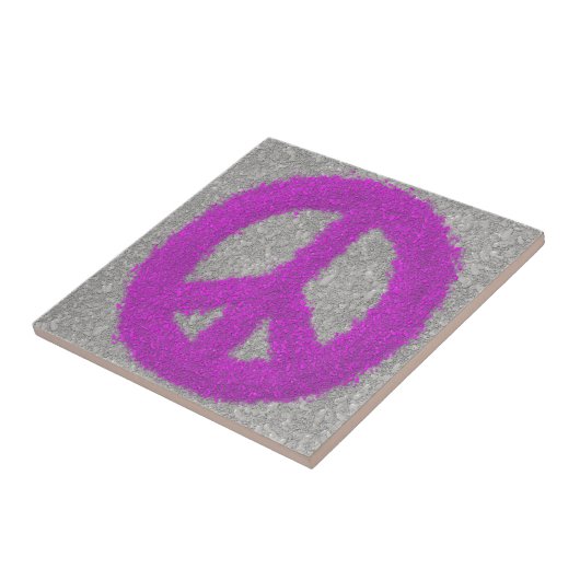 Lila Friedenszeichen Fliese (Seite)