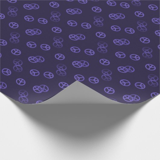 Lila Friedenszeichen Geschenkpapier (Ecke)