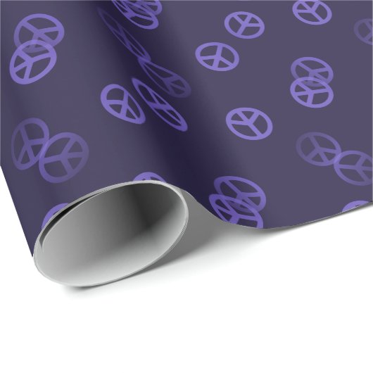 Lila Friedenszeichen Geschenkpapier (Rolleneckpunkt)