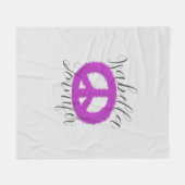 Lila Friedenszeichen individuell anpassbar Fleecedecke (Vorderseite (Horizontal))