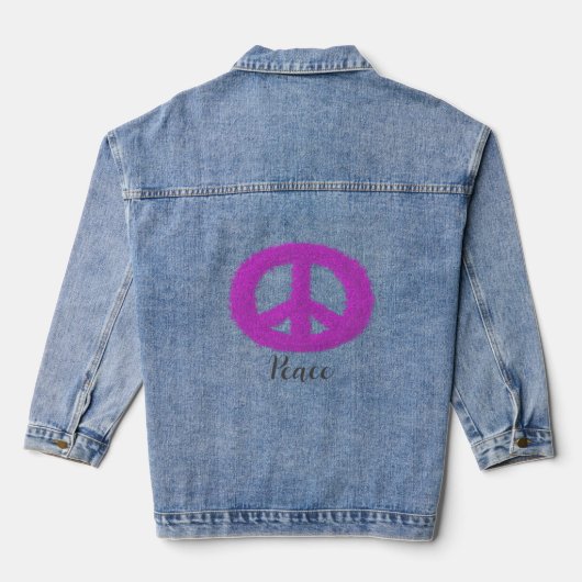 Lila Friedenszeichen Jeansjacke (Rückseite)