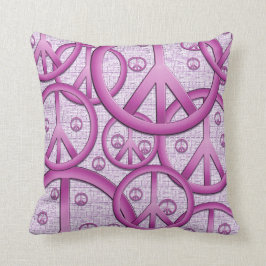 Lila Friedenszeichen-Kissen Kissen