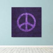 Lila Friedenszeichen Leinwanddruck (Insitu (Holzboden))