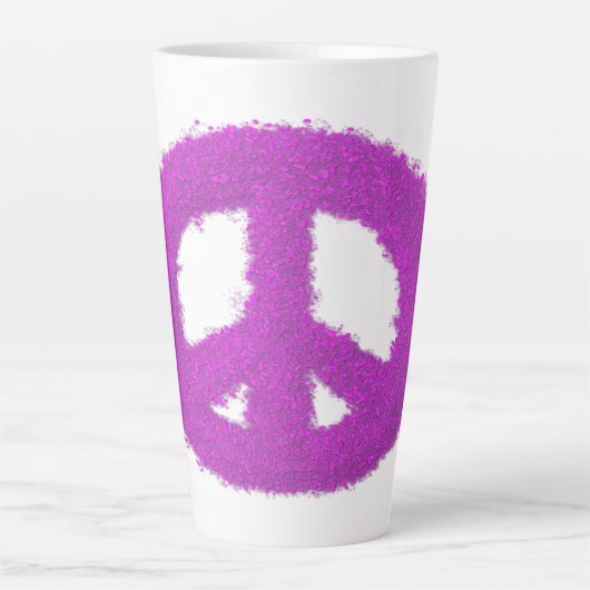 Lila Friedenszeichen Milchtasse (Vorderseite)