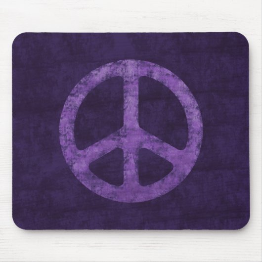Lila Friedenszeichen Mousepad (Vorne)
