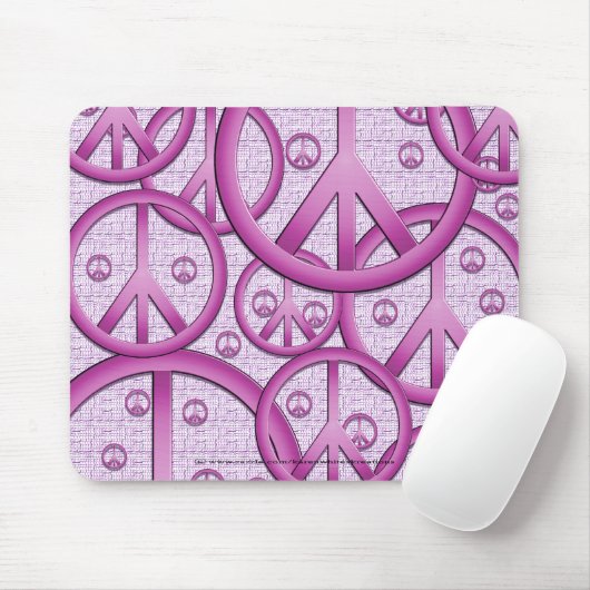 Lila Friedenszeichen Mousepad (Mit Mouse)