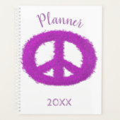 Lila Friedenszeichen Planer (Vorderseite)